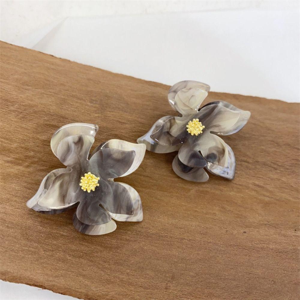 Ear Studs Flower Earrings Studs Trendy Vintage Acetate Earrings Acrylic Flower Earrings Women
