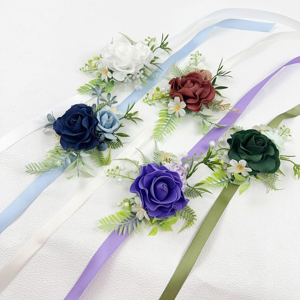 Wedding Corsage with PE Foam Flowers for Groomsmen, Bridesmaids, and Greeters