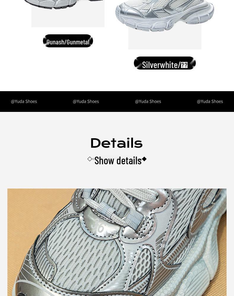 Plus Size Women's Dad Shoes 41-43: Soft Sole Spring/Autumn 2025 Casual Running Shoes