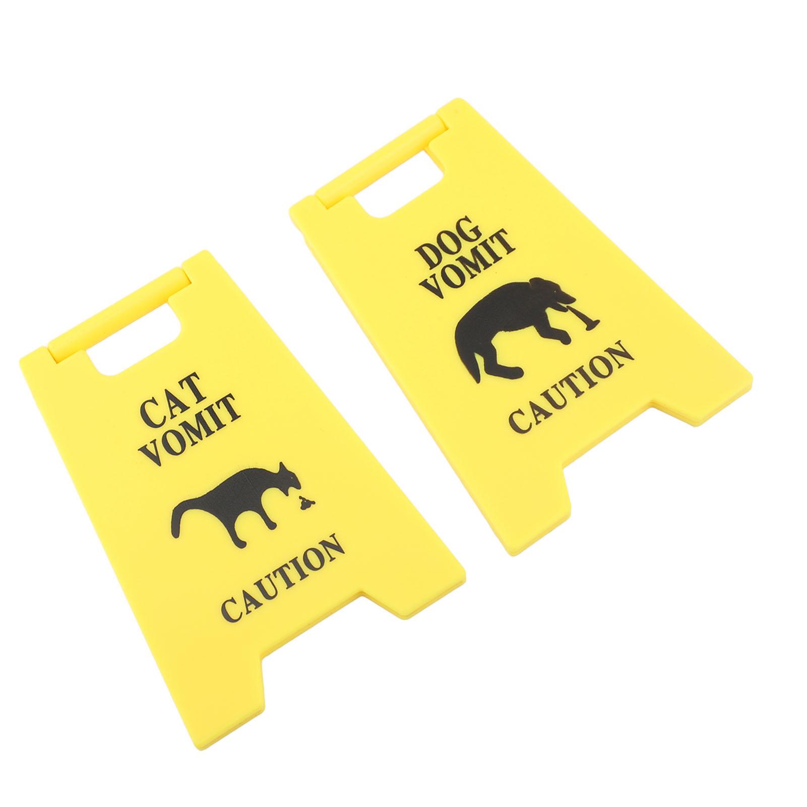 Cat Vomiting Sign, Dog Vomiting Sign, Funny Cat and Dog Vomiting Warning Signs for Tabletop,   Decor, Cat Vomiting Caution Sign,