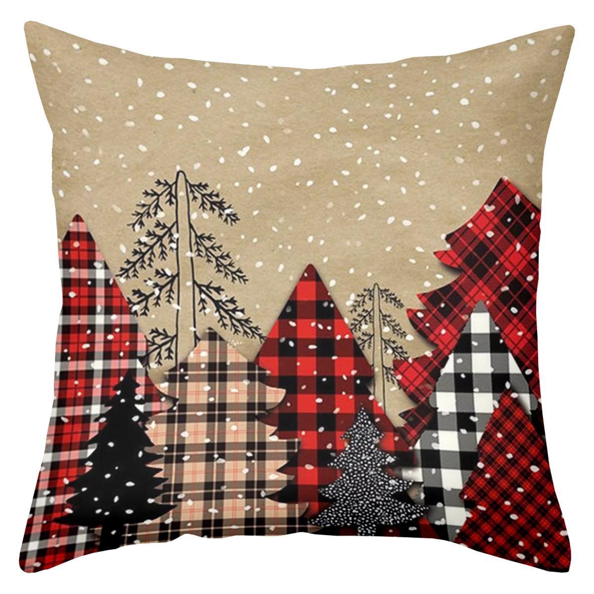 

Christmas Tree Patterned Throw Pillows for Home Polyester pillowcase, sofa decorative cushion cover, bedside throw pillow 16x16Inch