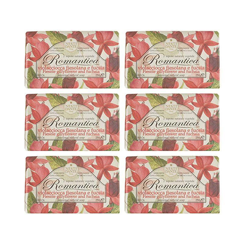 Nestidante Romantica Carnation & Fuchsia Soap 250g x 6 Pack [Box Product]
