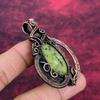 Serpentine Gemstone Pendant Copper Wire Wrapped Decent Jewelry Gifts For Mother