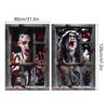 2-Piece Halloween Zombie Ghost Decor Bloody Window Scary Backdrop Outdoor Horror Hanging Cloth Spooky Party Supplies