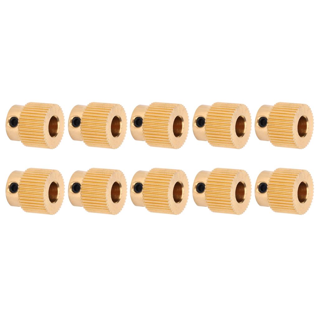 10pcs 40 Tooth Brass Drive Gear Feeding Gear Wheel Extrusion Gear for 3D Printer Extruder