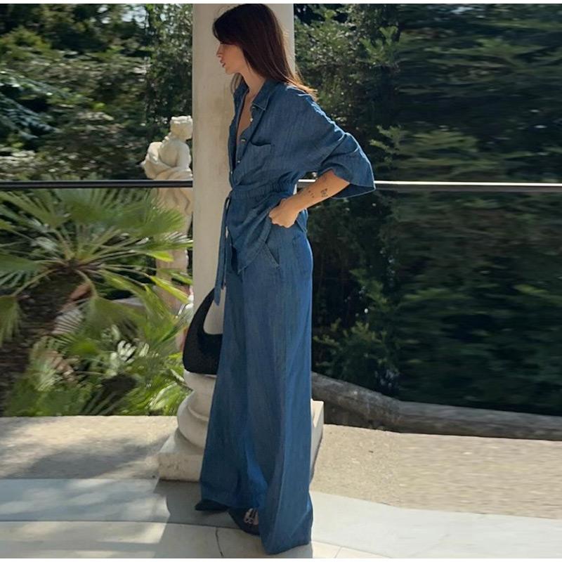 Fashion Women's Baggy Jeans Elegant High Waist Pocket Wide Leg Female Trouser 2025 Spring Lady Casual All-match Denim Pant New