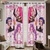 2pcK-Pop Demon Hunters printed blackout perforated curtains with multiple sizes living room and bedroom insulation decoration