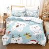 Merry Christmas Duvet Cover Set Twin King Queen Cartoon Santa Claus Bedding Set Polyester Christmas Gingerbread Man Quilt Cover