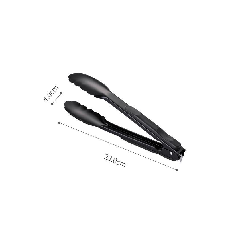 

9/12/14 дюймов щипцы для еды из нержавеющей стали, черные щипцы для барбекю, хлеба, барбекю, щипцы для салата, повара, зажим для шведского стола, кухонные аксессуары 9 inch