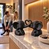 Heart Shaped Figurines Elephant Couple Ornaments Matte Resin Statue for Living Room Sweet Bedroom Decor Wedding Decor Romantic Desktop Sculpture