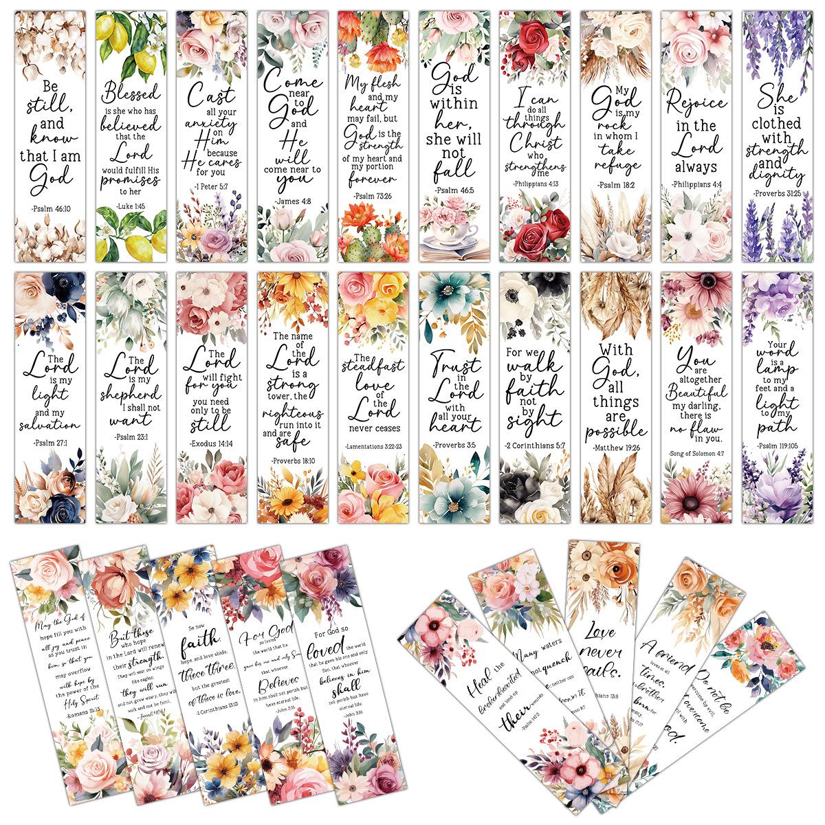 

30 шт. Красочные цветочные закладки, Вдохновляющие ободряющие поздравительные открытки с мотивационными цитатами, Подарок для студентов, читателей