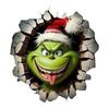 Green Haired  Window Stickers, Christmas Broken Wall Living Room Decoration Home Stickers, PVC Self-adhesive,1pc