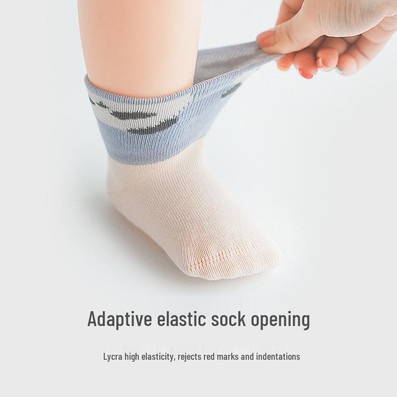 2025 Autumn Newborn Cartoon Mid-Calf Cotton Socks - Versatile Ribbed Infant Socks