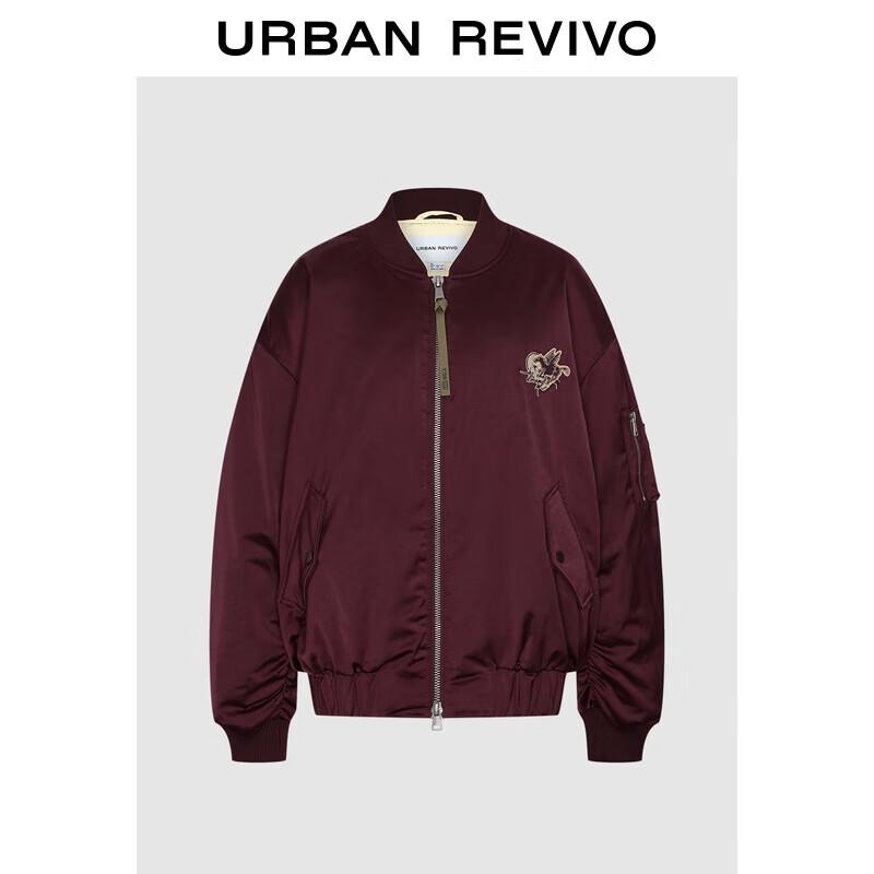 

UR2025 Женская модная вышитая куртка оверсайз на пуху с бейсбольным воротником S