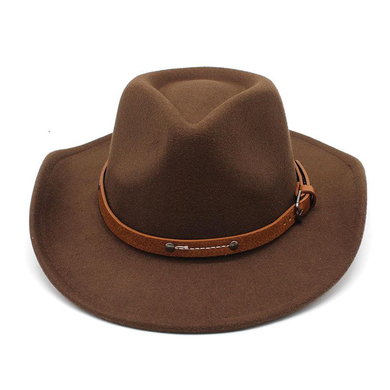Western Cowboy Hat Dance Performance Jazz Hat Belt Accessories Felt Hat Couple Hat