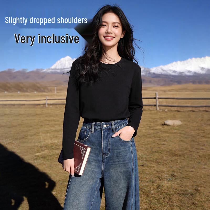 Baleno Women's Cotton Long-Sleeve Crewneck T-Shirt