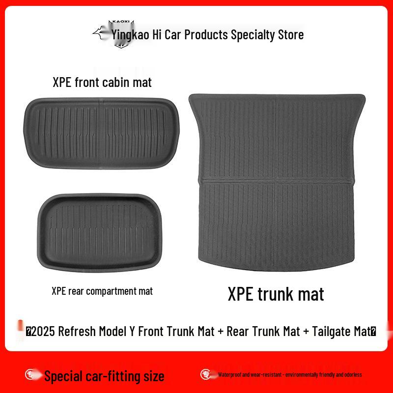 Eco-Friendly Waterproof XPE Car Floor Mats & Odorless Trunk Mat for Tesla Model 3/Y (L/R Drive)