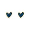 Blue Heart Earrings for Women - Korean Style 925 Silver, Small & Sweet