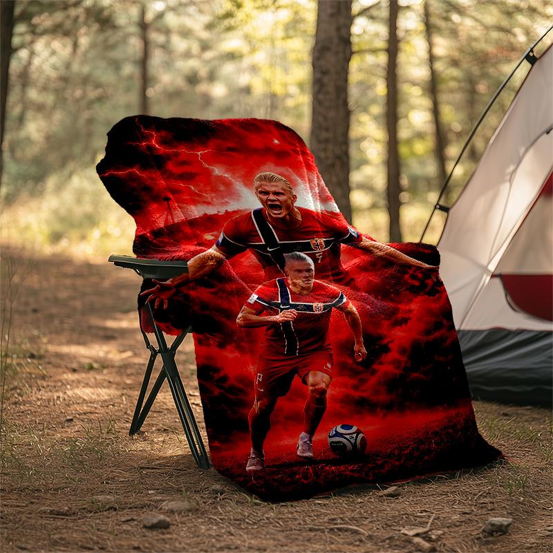 1pc Haaland11 Theme Blanket - Digital Print, Polyester, Cozy for All Seasons, Perfect for Outdoor, and Travel