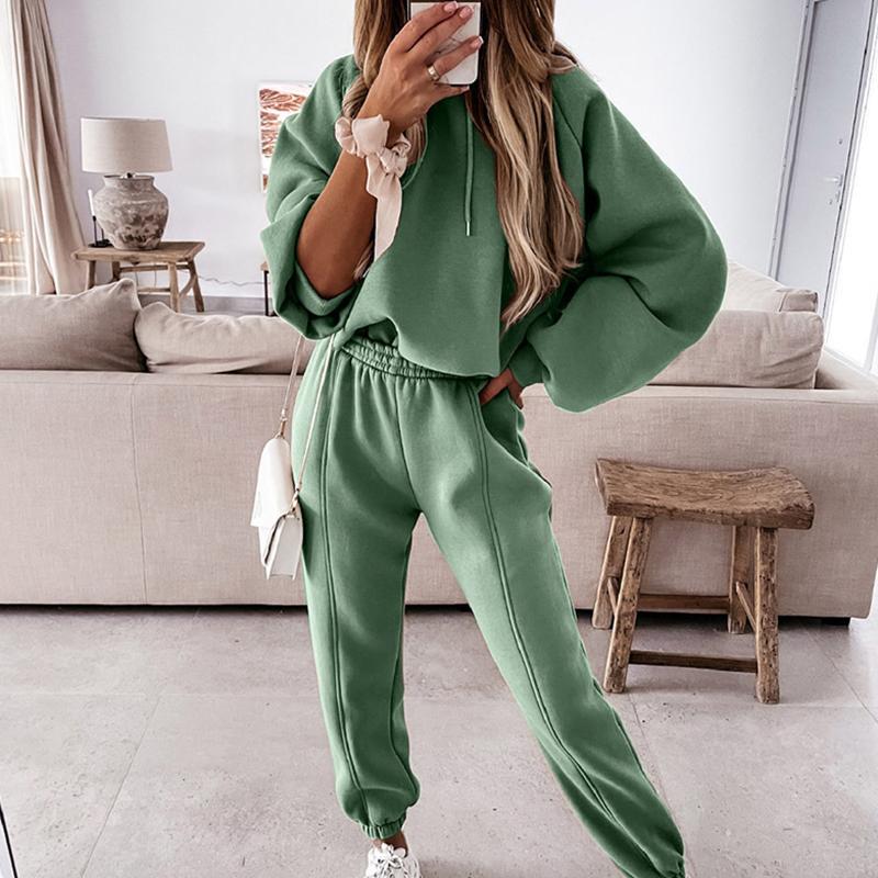 Trainingsanzüge Damen Fleece Hoodies Zweiteiliges Set Frühling Herbst Sweatshirts Hosen Sets Weibliche Winter Casual Sportanzüge