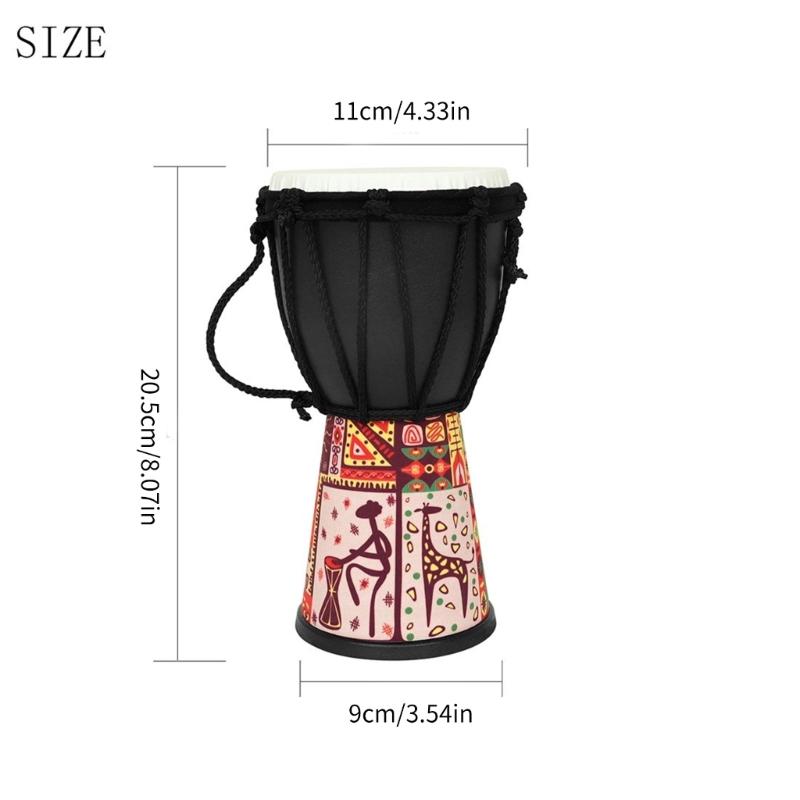 4Inch African Hand Drum Musical Instrument Children Drum Musical Toy Unique Pattern Small Drum Percussions Toy