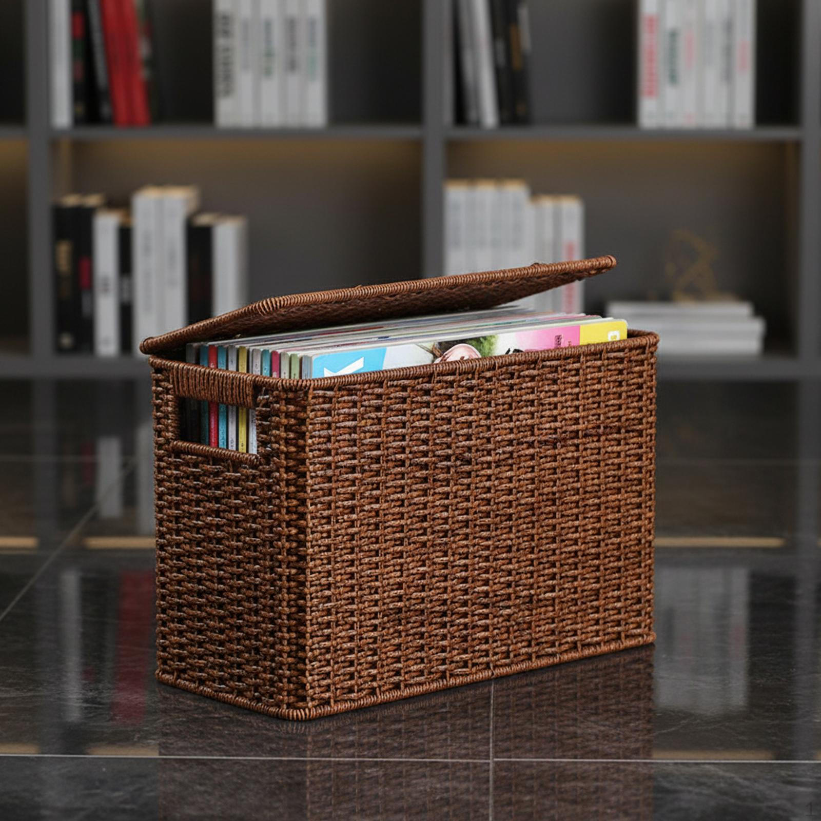 

Basket Magazine Box File Holder Newspaper Organizer Breathable Function PE Material Suitable for C S