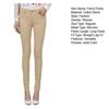 Women Pencil Pants Button Zipper Closure Straight-Leg Casual Trousers Solid Color Long Pants Daily Wear