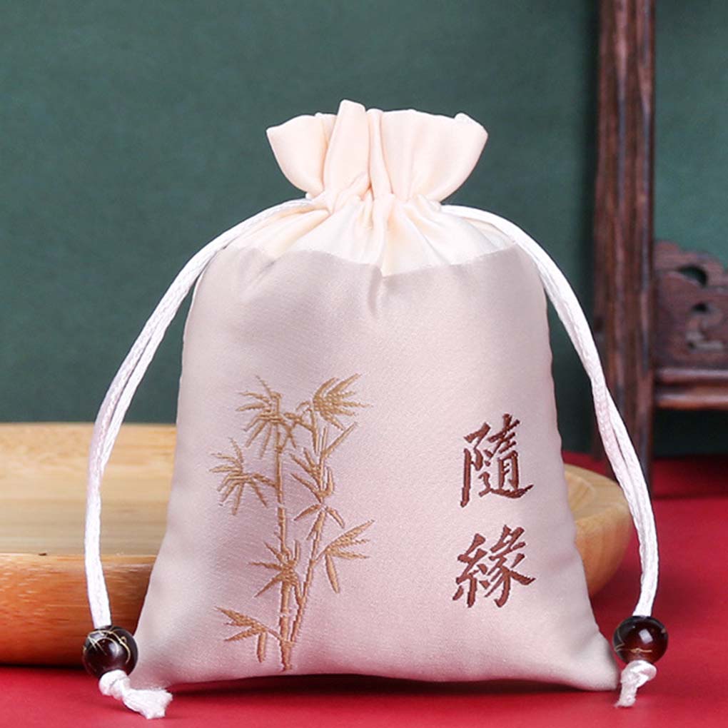 Jewelry Drawstring Bag Brocade Portable Colorful Chinese Style Jewellery Storage Pouch Pocket Accessories with Tassel