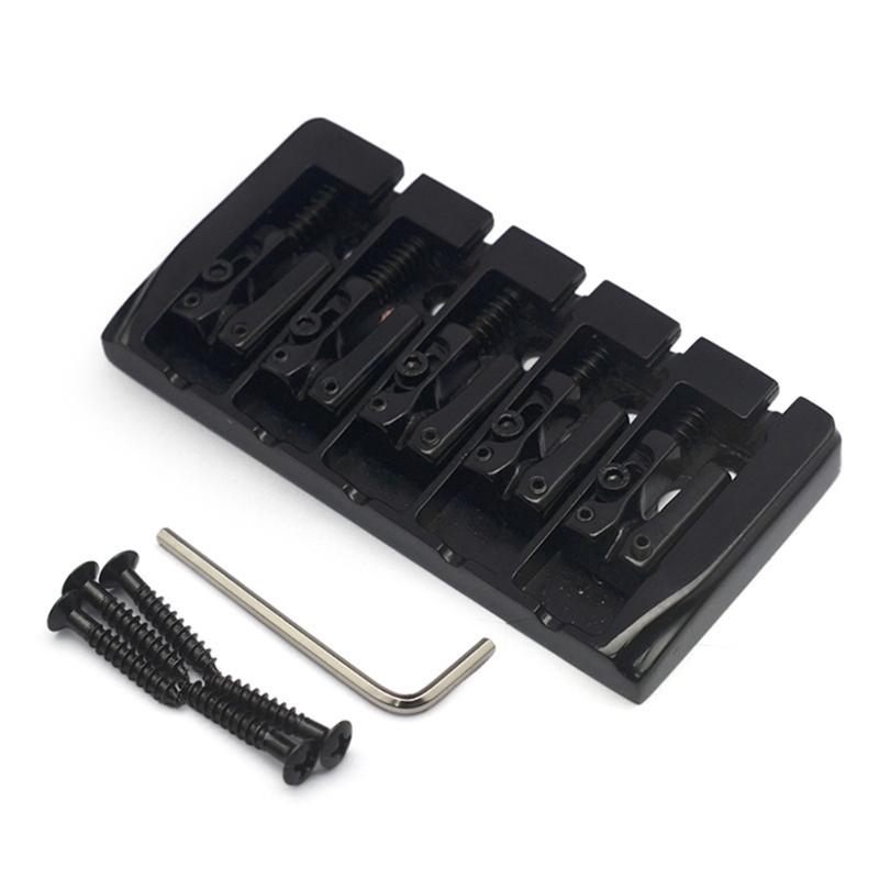 

5 String Bass Bridge Assembly, 5 String Vintage Style Bass Bridge for 5 Strings Electric Bass Guitar 3 Color to Choose