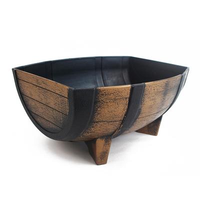 Creative Plastic Imitation Wood Bucket Planter Gardening Pots Ideal For Indoor Outdoor Plants Flower Pots Decorative Garden Accessories
