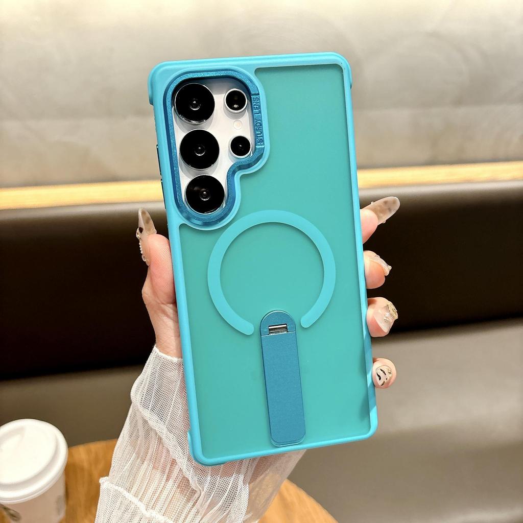 Magnetyczne etui Samsung S25 Ultra ze stojakiem: Matowe, Obrotowy Uchwyt, Odporne na Upadki Etui