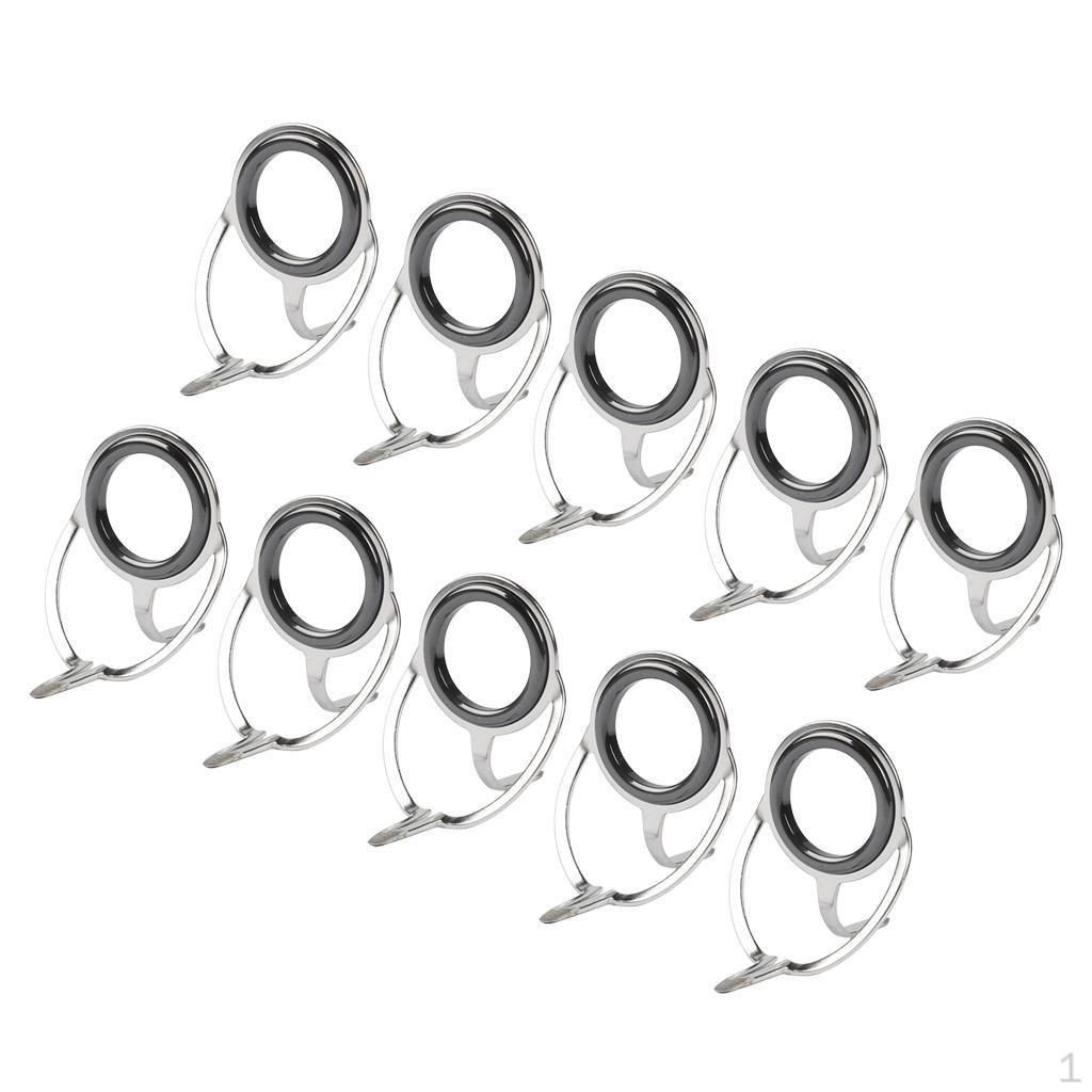 10pcs Ceramic Fishing Rod Guides Kit Double Feet Leg Rings Repair
