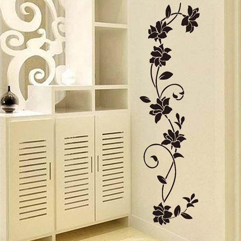 Autocolante de perete cu viță de vie florală, combinație simplă, autocolante pentru baie, autoadezive, impermeabile, autocolante pentru decorarea casei
