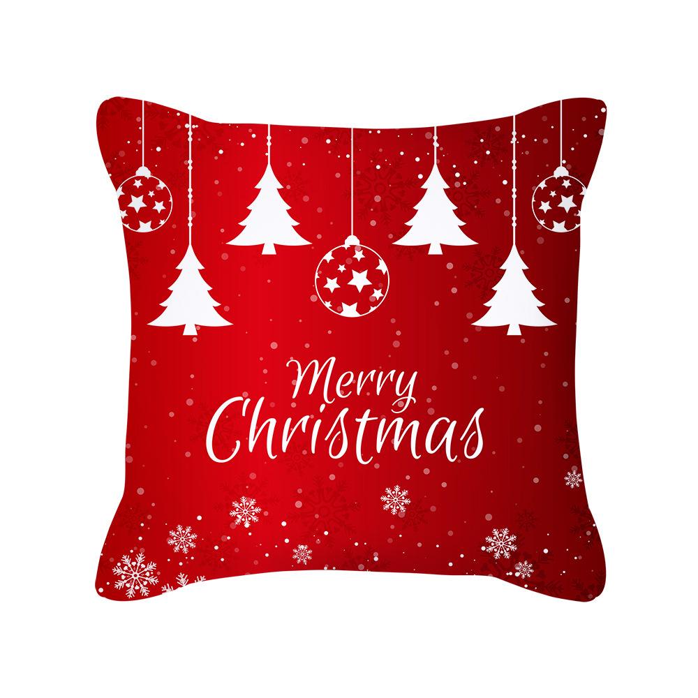 Red Christmas Pillow Cover New Festive Festive Peach Skin Pillow Home Sofa Cushion Cover