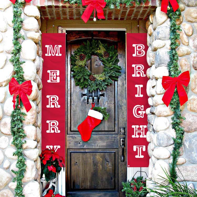 Christmas Door Banners: Hanging Flags & Decorative Curtains for Popular Holiday Display