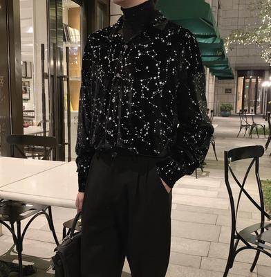 Men's Starry Night Vintage Japanese Shirt - Trendy Niche Design Spring Top