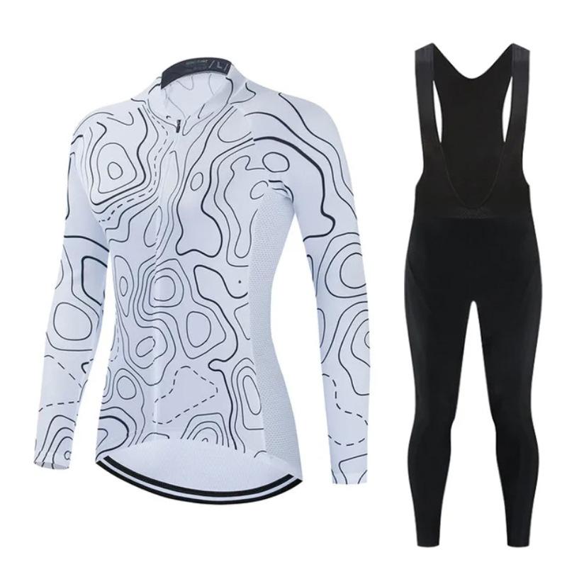 2026 Autumn Velvet Thin Cycling Suit Cycling Suit Bicycle Spring and Women's Long-sleeved Suit Quick-drying Breathable Sunscreen Overalls Trousers