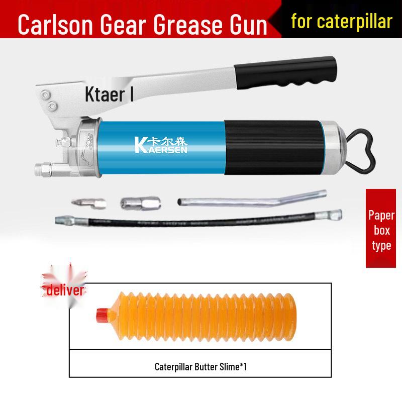 Caterpillar Dual-Use Manual High-Pressure Grease Gun with Four-Gear Locking Pliers and Flat Head