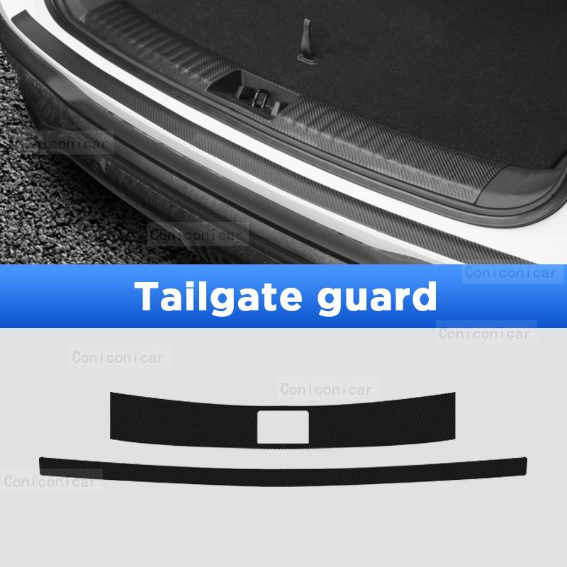 For GEELY STARRAY 2024 2025 Auto Tailgate Guard Door Sill Pedal Carbon Fibre Texture Accessories Leather Styling Car Sticker
