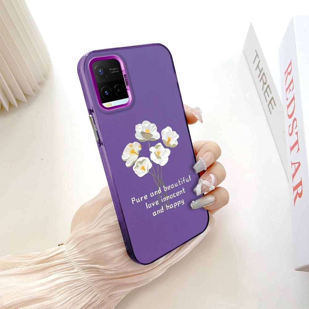 

Окрашенный узор, красочный серебристый, двухсторонний, жесткий, противоударный чехол для телефона Vivo Vivo Y17 темно-фиолетового