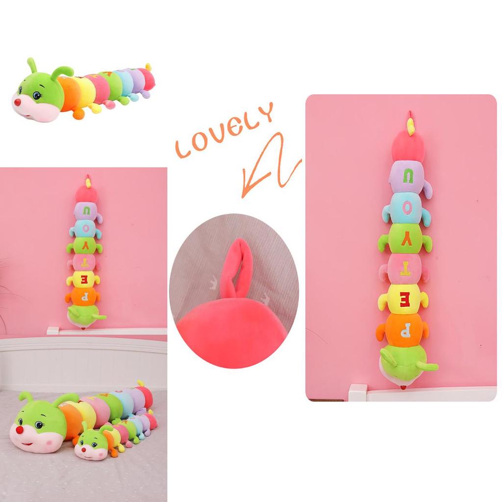 Giant Soft Caterpillar Sleeping Pillow Plush Toy For Kids In Colorful Multicolor Design