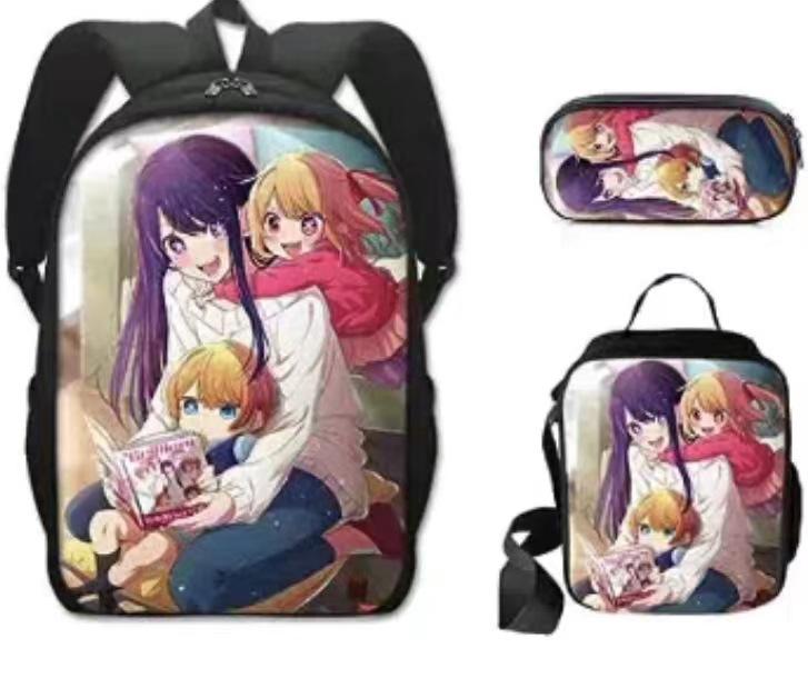 My Singing Monsters Backpack Set 3-in-1 Cartoon School Bag for Kids Boys Girls with Pencil Case and Crossbody Bag