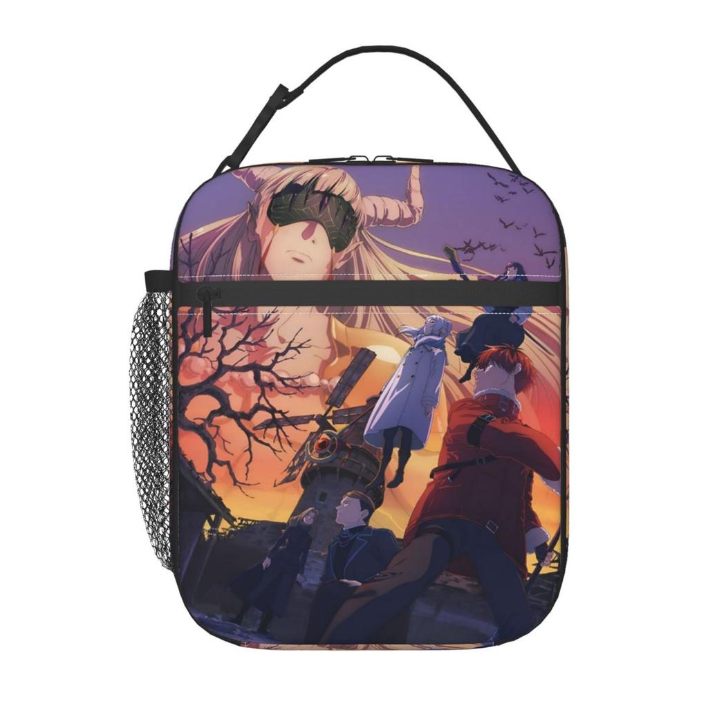 Frieren Beyond Journey's End Anime Insulated Lunch Bag for Women Kids Portable Food Boxes Thermal Lunch Box Tote