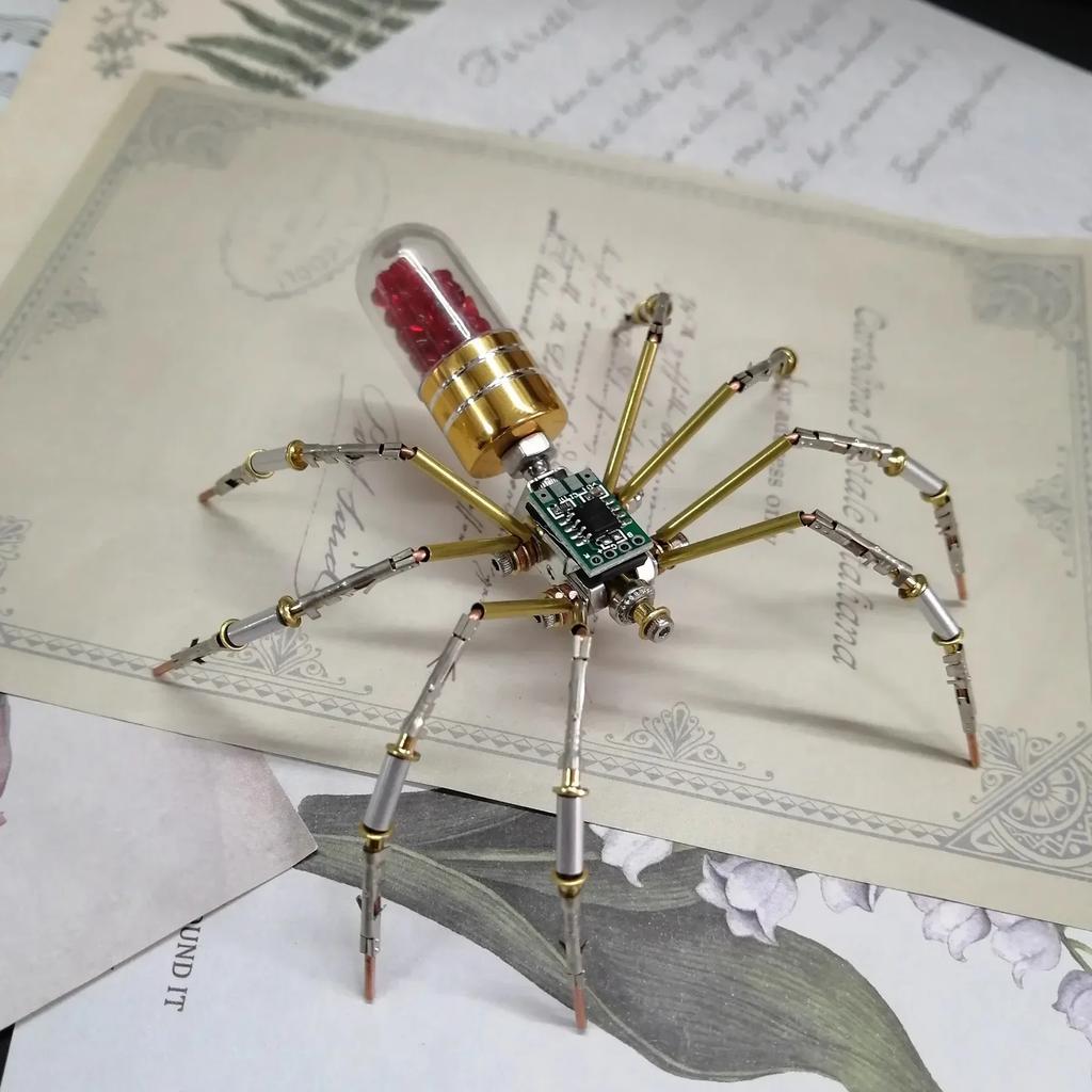 Kit de Modelo de Aranha Mecânica DIY Metal Puzzles 3D Insetos Cyberpunk Montagem Criativa Artesanal Puzzles de Metal
