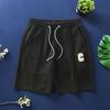 Herren-Shorts mit Kordelzug in der Taille, einfarbig, lockere Passform, schnelltrocknende Sport-Shorts, knielange, gerade Hose