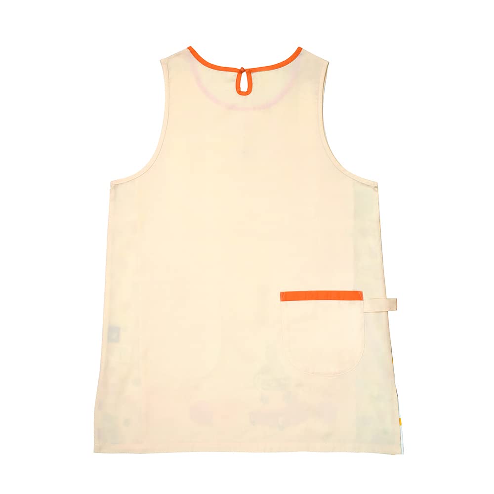 Moomin Colorful Beige Total 84cm Apron, Dots, [ST-IM0056], M-L Size, Bust Approx. 79-94cm, Length Approx.