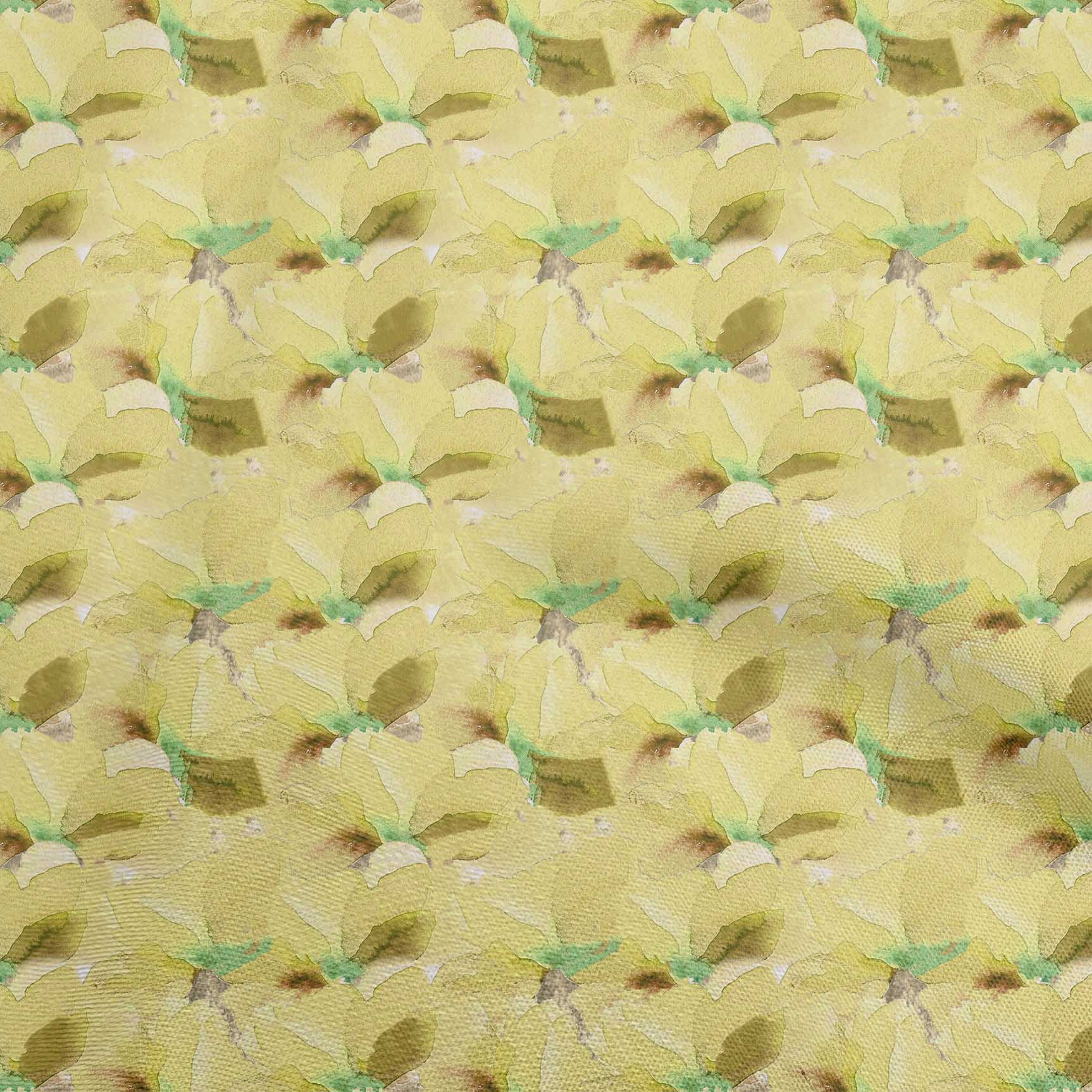 

oneOone Cotton Poplin Dusty Green Fabric Abstract Floral Craft Projects Decor Fabric Printed By The Yard 42 Inch 42 Inch Wide - Viscose Chiffon жовтий