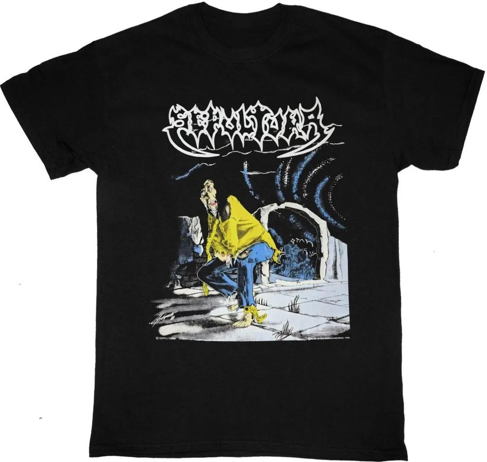 Unisex Short Sleeve Crew Neck Cotton T Shirt Sepultura Escape To The Void M