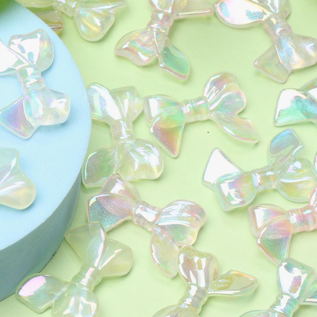 UV Plated Dazzle Jewelry Accessories Necklace Fashion Bow Loose Beads DIY Earring 10pcs Handmade Material Pendant