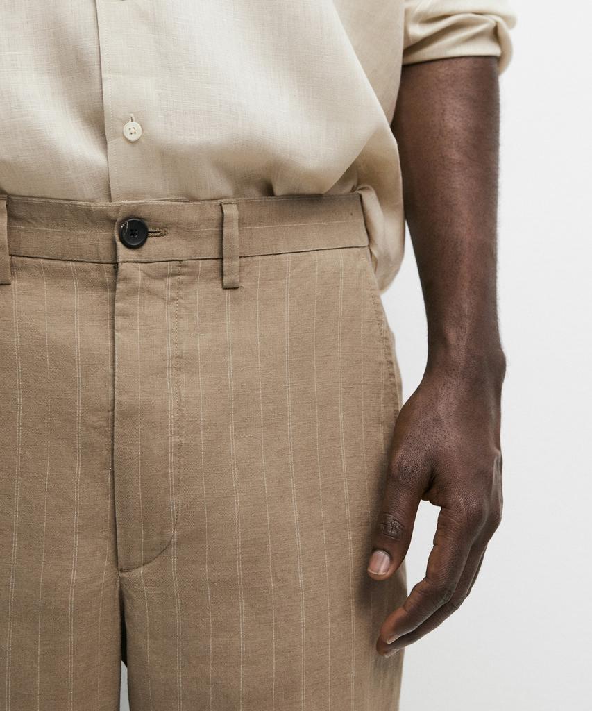 Masimodutti 100% Linen Striped Pants